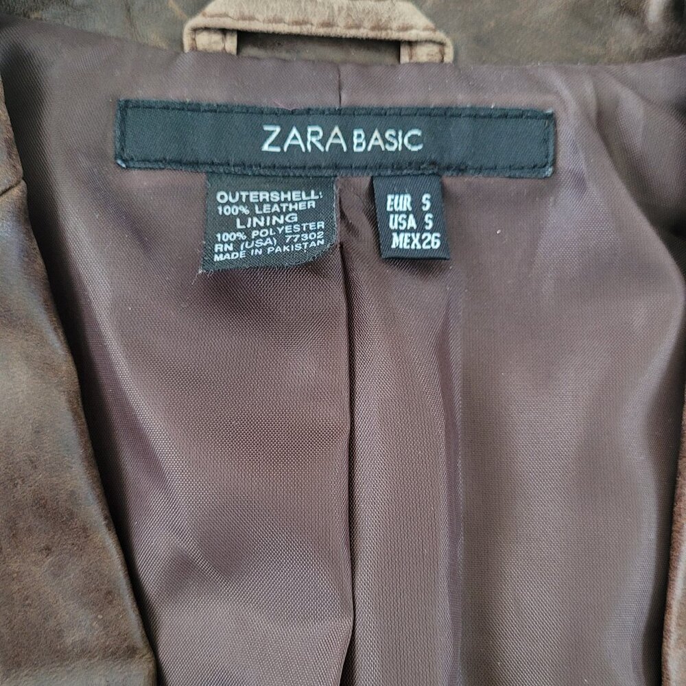 Zara Basic Leather Jacket Size Small - image 2